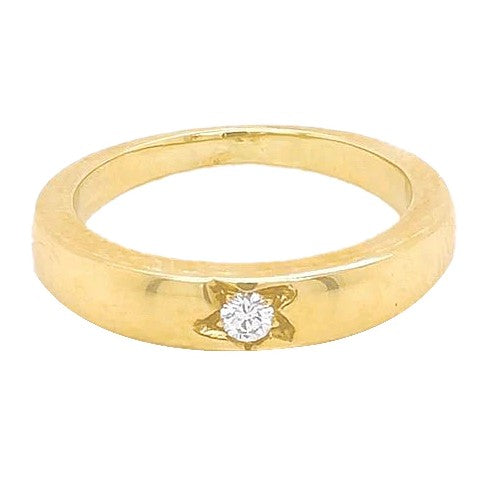 0,50 Karat Zigeuner Echt Diamant-Solitärring Gelbgold 14K