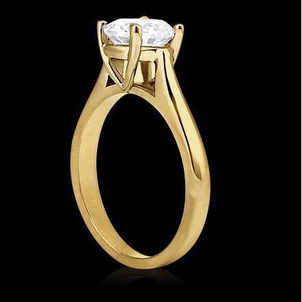 0,75 Karat Runder Echt Diamant Solitär Gelbgold 14K Verlobungsring