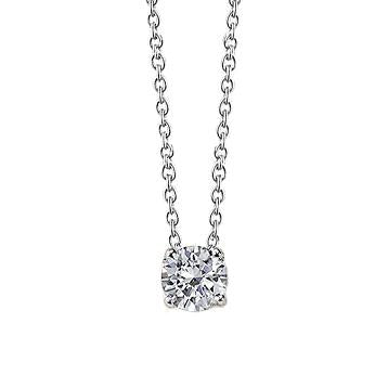 0,75 Karat Rundschliff Echt Diamant Damen Halskette Anhänger 14K Weißgold