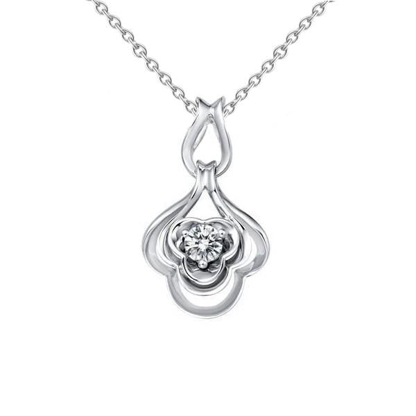 0,75 Karat Solitär-Halskette Mit Rundem Natürliche Diamantanhänger 14K Weißgold