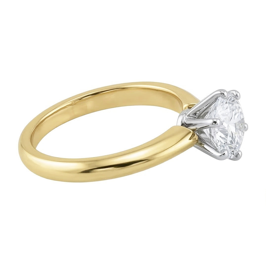 echter round diamant 1.50Karat ring auf Weiß