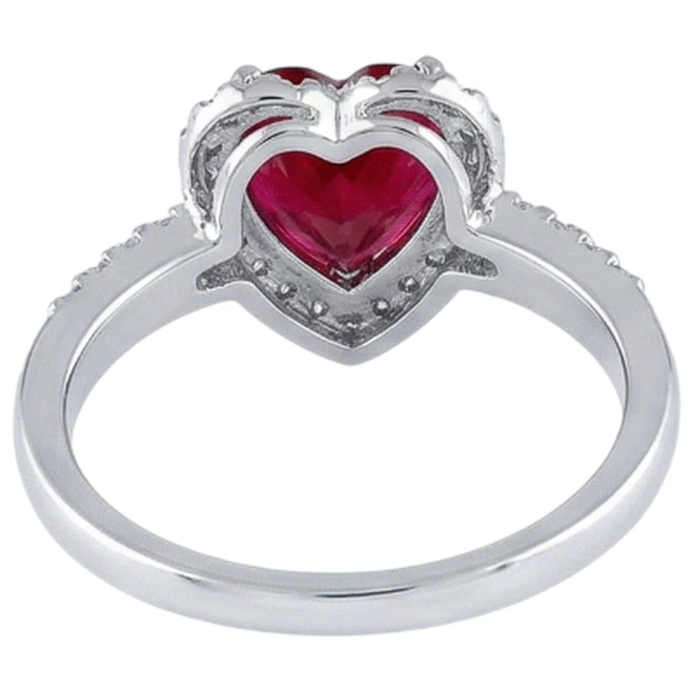 echter round rubin 14Karat ring auf Weiß