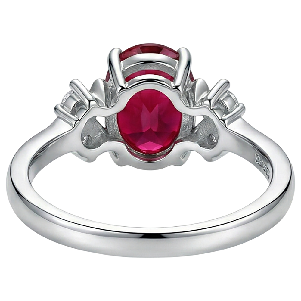 1.70 Karat Roter Rubin Mit Diamanten Ring Ausgefallener Schmuck 14K Krappenset