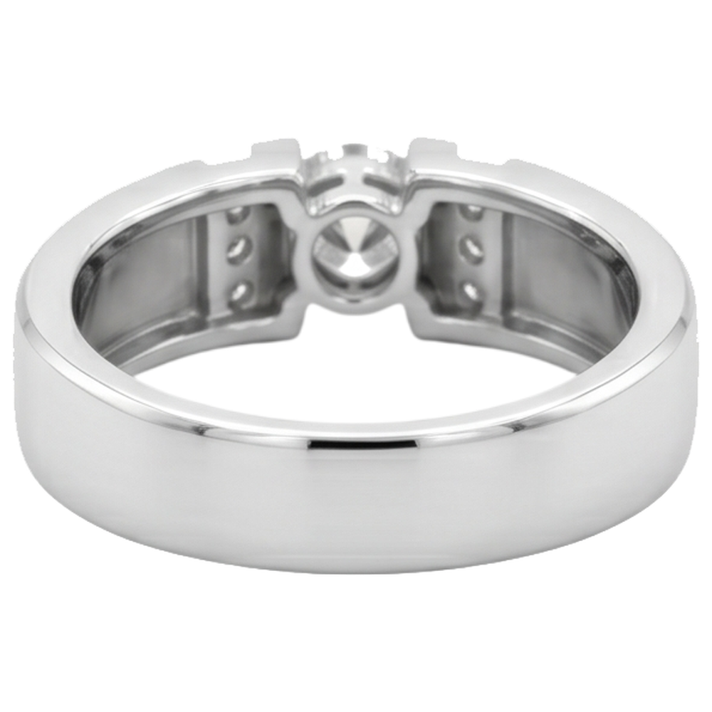 1 Karat Einfacher Ring Runder Echt Diamant Weißgold 14K Vs1 F