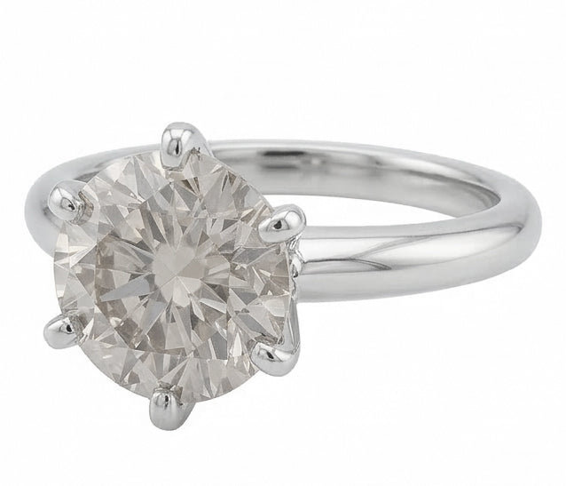 echter round diamant 1Karat ring Draufsicht