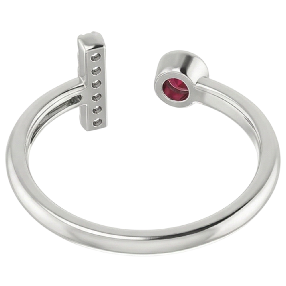 echter round rubin 1Karat ring auf Weiß