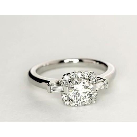 1.35 Karat Drei-Stein-Echt Diamanten-Verlobungsring Weißgold 14K