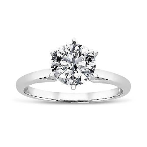 1.40 Karat Runder Echt Diamant Solitär-Verlobungsring Schmuck