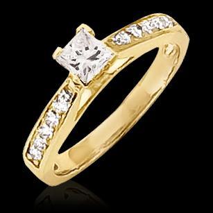 1.50 Ct Natürliche Diamantring Princess Cut Schmuck Gelbgold 14K