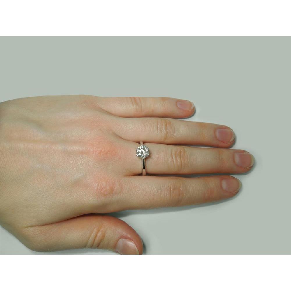 1.50 Karat Natürliche Diamantring Solitaire Rund Weißgold 14K Schmuck
