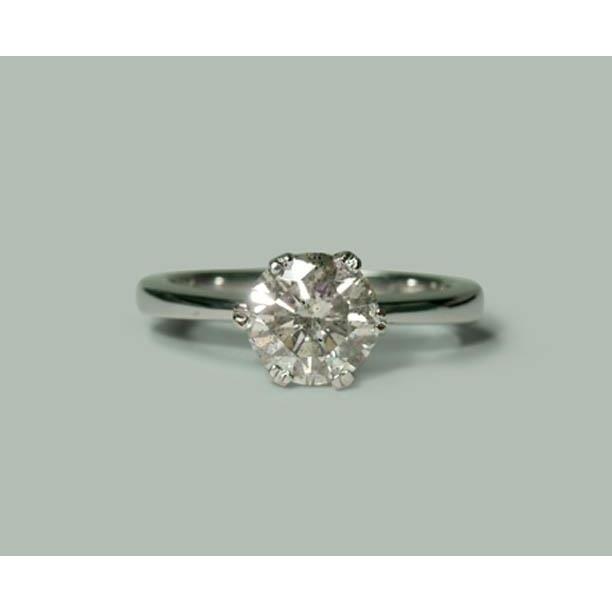 1.50 Karat Natürliche Diamantring Solitaire Rund Weißgold 14K Schmuck