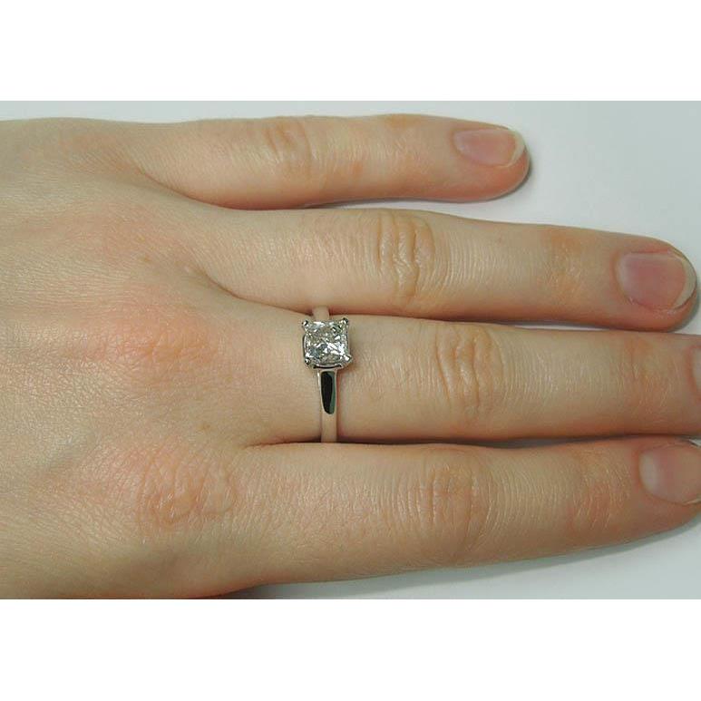 1.50 Karat Princess Natürliche Diamant Solitaire Verlobungsring Weißgold