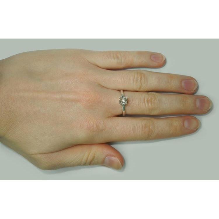 1.50 Karat Strahlender Echt Diamant Solitär-Verlobungsring Weißgold 14K