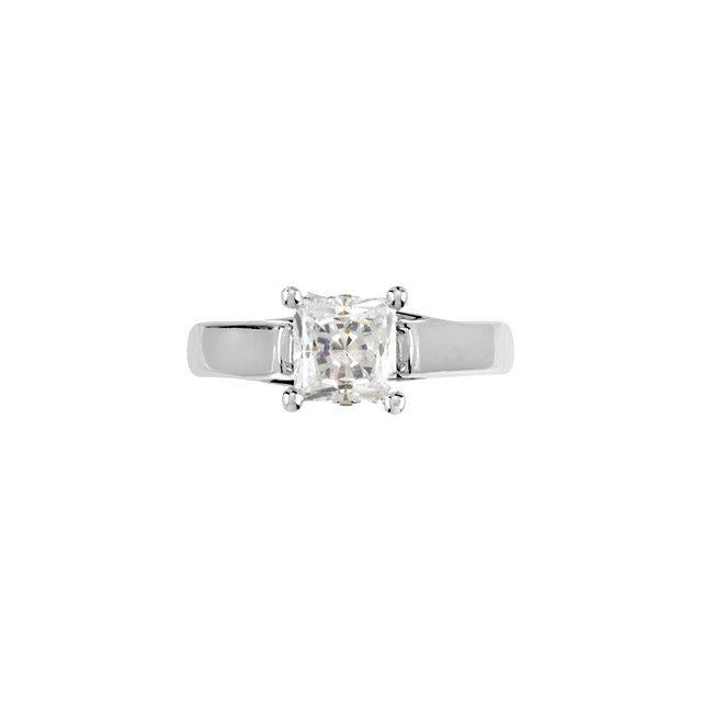 1.55 Karat Solitärring In Krappenfassung Mit Prinzessinnen Echt Diamant