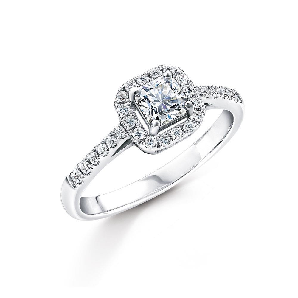 1.58 Karat Echt Diamant Jubiläumsring Halo Krappen Set Weißgold 14K