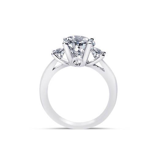 1.61 Karat Runde Natürliche Diamanten 3 Steine Stil Verlobungsring Schmuck