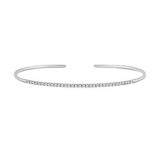 1.65 Karat Runder Natürliche Diamant Damen Tennis Cuff Armband Gold 14K