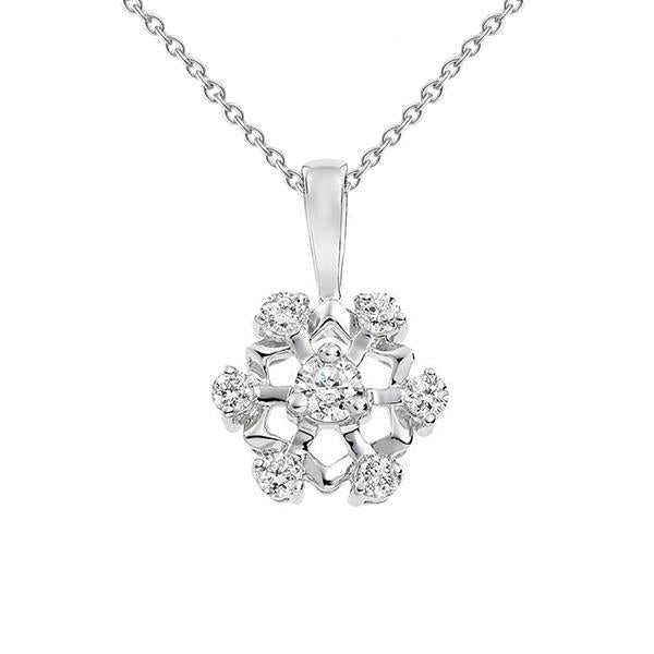 1.65 Kt. Runder Natürliche Diamant-Halsketten-Anhänger 14K Weißgold
