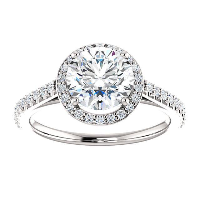 1.85 Karat Natürliche Diamant Halo Ring Weißgold 14K