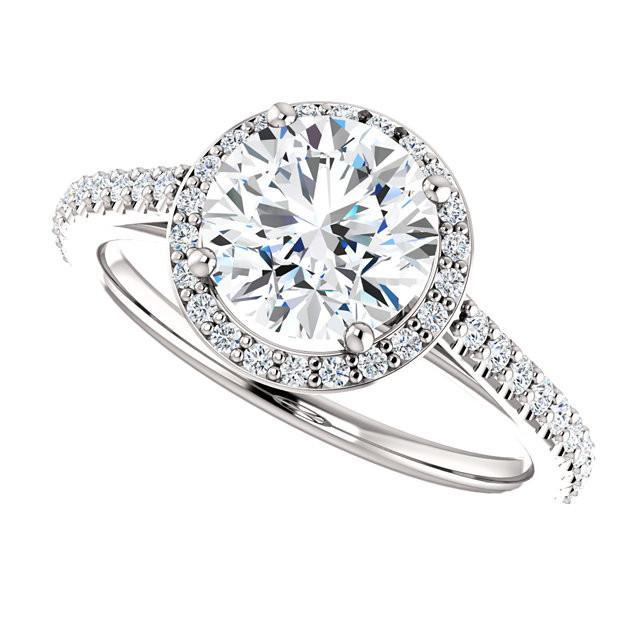 1.85 Karat Natürliche Diamant Halo Ring Weißgold 14K