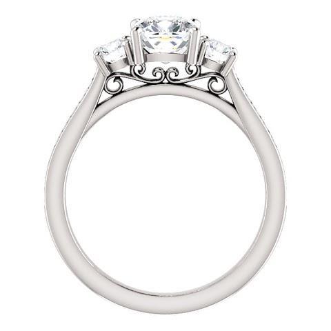 1.90 Kt 3 Steine Kissen Natürliche Diamant Verlobungsring Band Weißgold