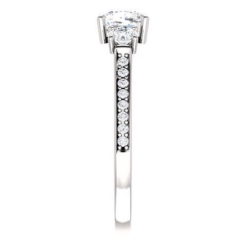 1.90 Kt 3 Steine Kissen Natürliche Diamant Verlobungsring Band Weißgold
