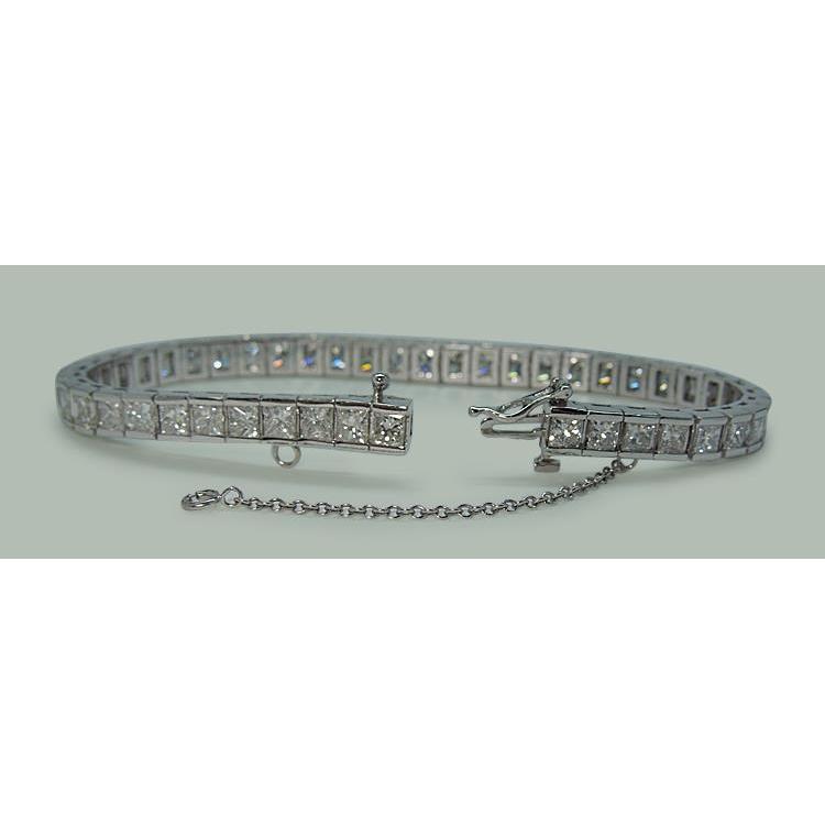 11.50 Karat Princess Natürliche Diamants Tennisarmband Aus Massivem Weißgold