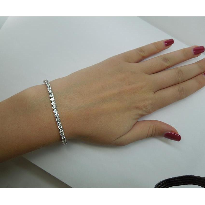 11 Karat Natürliche Diamant Tennisarmband Weißgold 14K