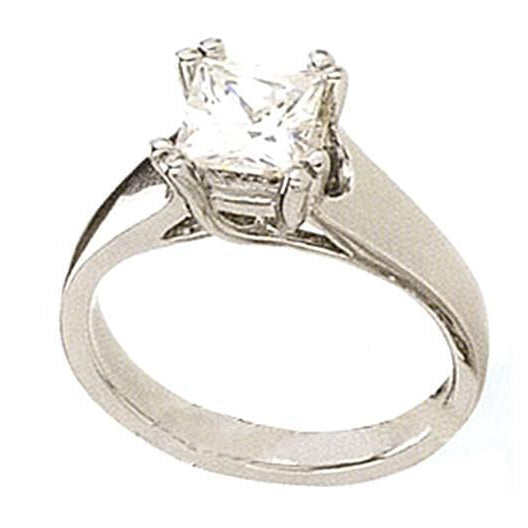 Designer-Schmuck 14K Weißgold mit Edler Diamant – Frontansicht