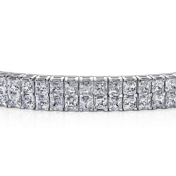13 Karat Wunderschönes Teppicharmband Mit Natürliche Diamanten Im Prinzessinnenschliff