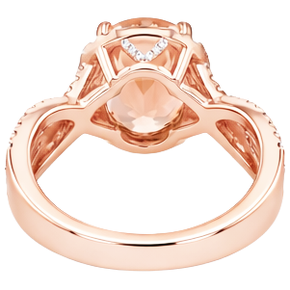 14K Roségold 11,50 ct. Morganit mit Diamanten Jubiläumsring