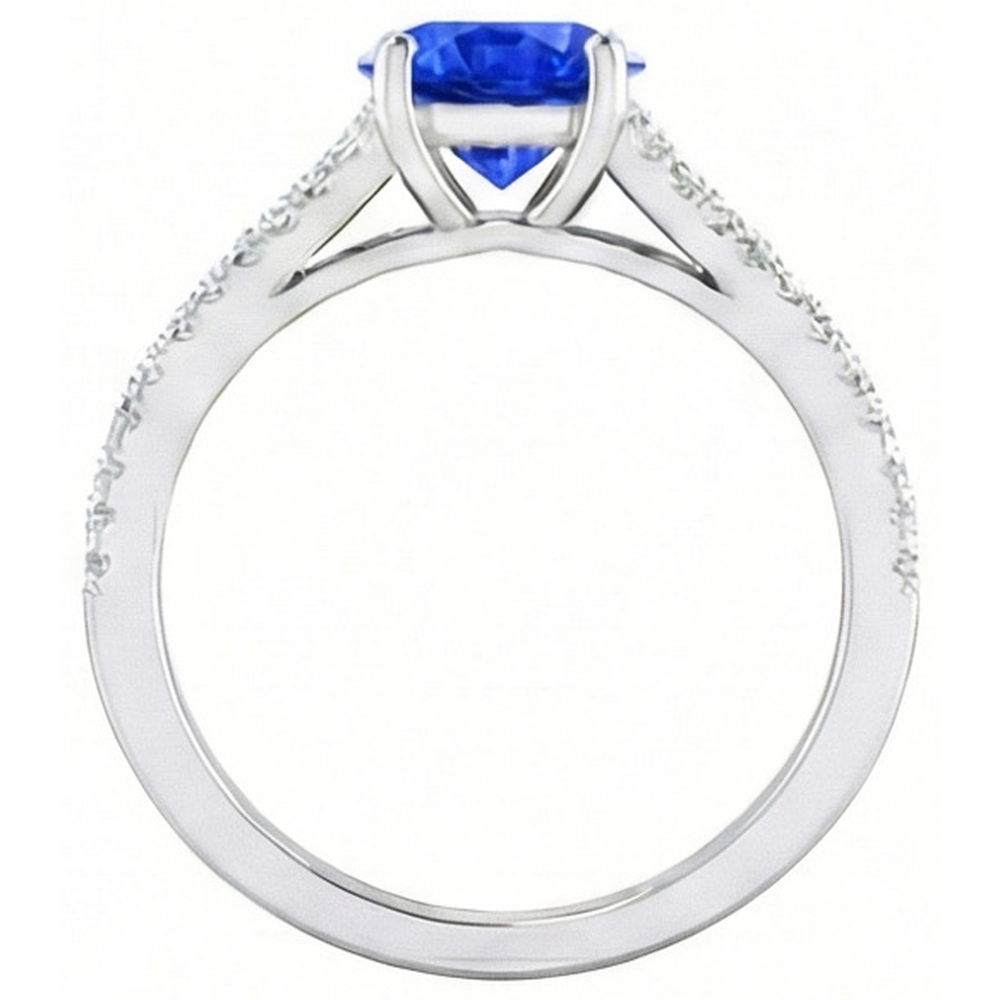 echter round diamant 3.20Karat ring Profilansicht