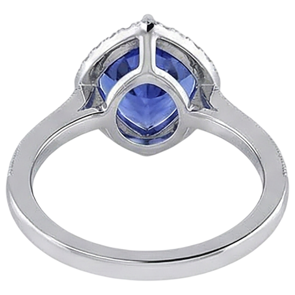 echter trillion tansanit 3.50Karat ring mit Diamantbesatz