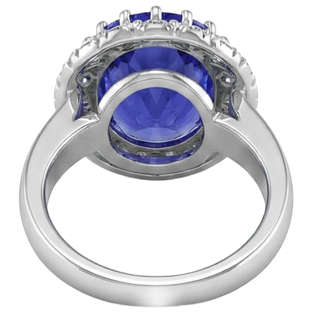 echter oval tansanit 12.50Karat ring Band Detail