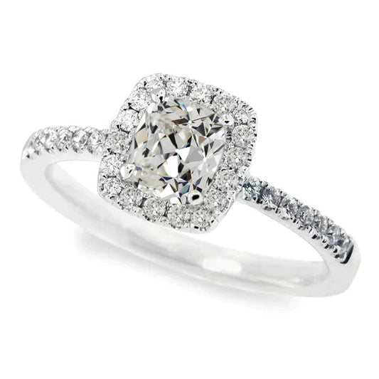 14K Gold Halo Ring Rund & Oval Alter Minenschliff Naturlich Diamant 4.75 Karat