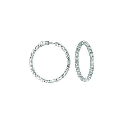 15 Pointer Echt Diamant CreolenPatentierter Schnappverschluss 8.01 Karat 14K Weiß
