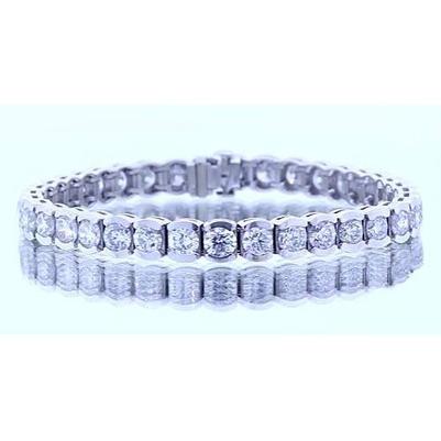 16.45 Karat Rund Natürliche Diamant Tennisarmband Weißgold 14K