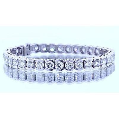 16.45 Karat Rund Natürliche Diamant Tennisarmband Weißgold 14K