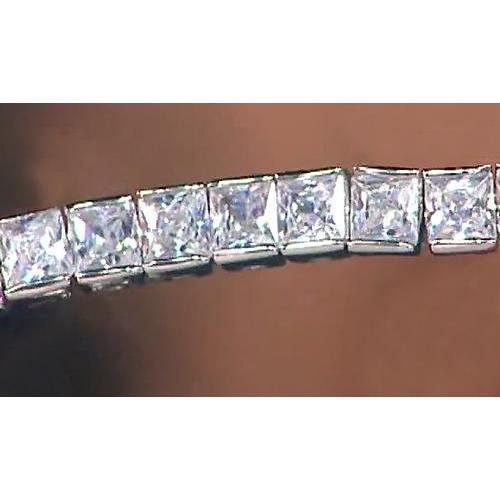 18,90 Karat Princess Cut Natürliche Diamant Tennisarmband Weißgold 14K Schmuck