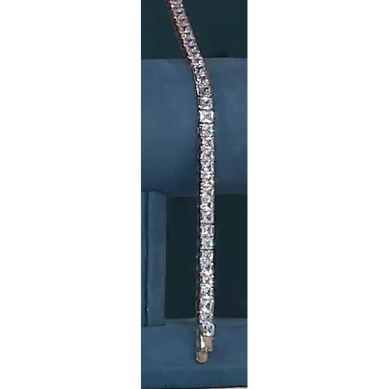 18,90 Karat Princess Cut Natürliche Diamant Tennisarmband Weißgold 14K Schmuck