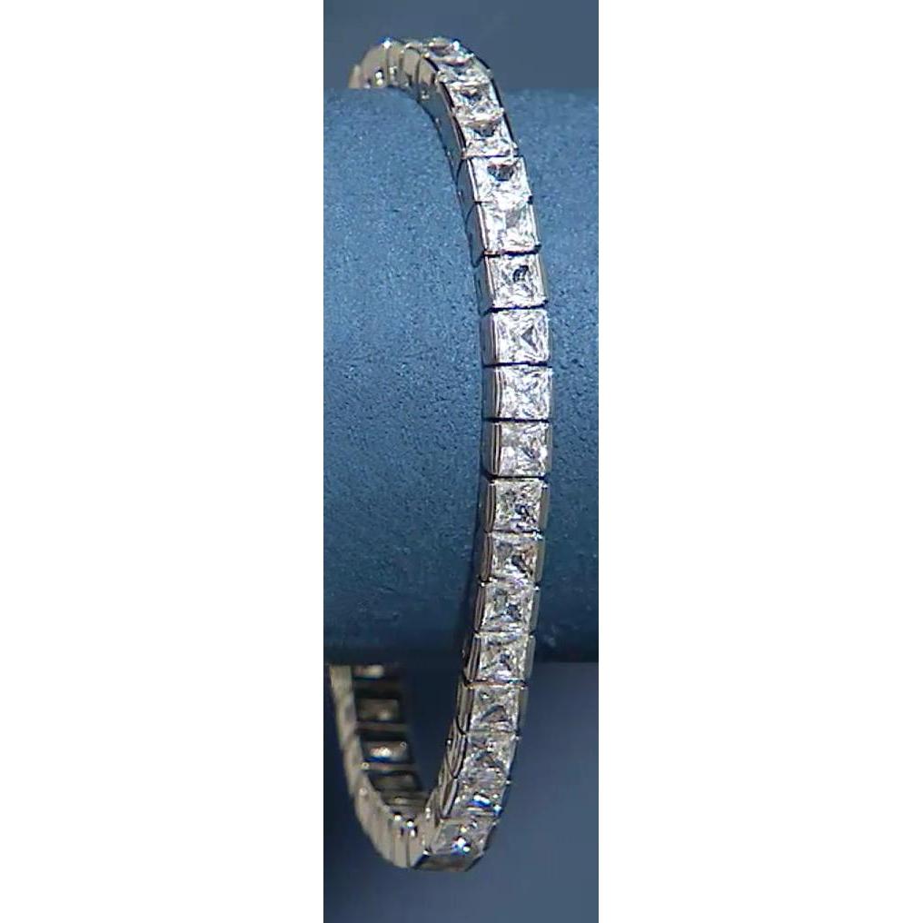 18,90 Karat Princess Cut Natürliche Diamant Tennisarmband Weißgold 14K Schmuck