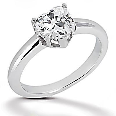 1 Karat Natürliche Diamant-Verlobungsband Im Herzschliff-Set Solitärring