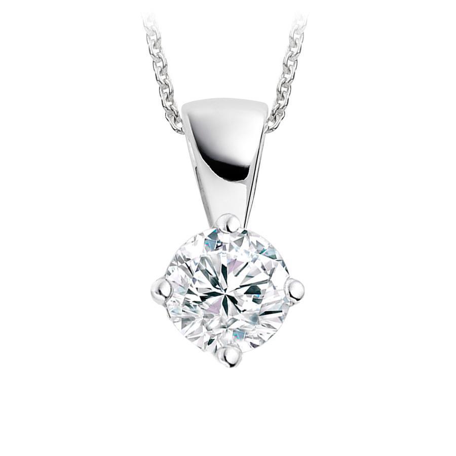 1,25 Karat Runder Natürliche Diamant Anhänger Gold Damen Schmuck Krappen Set Neu