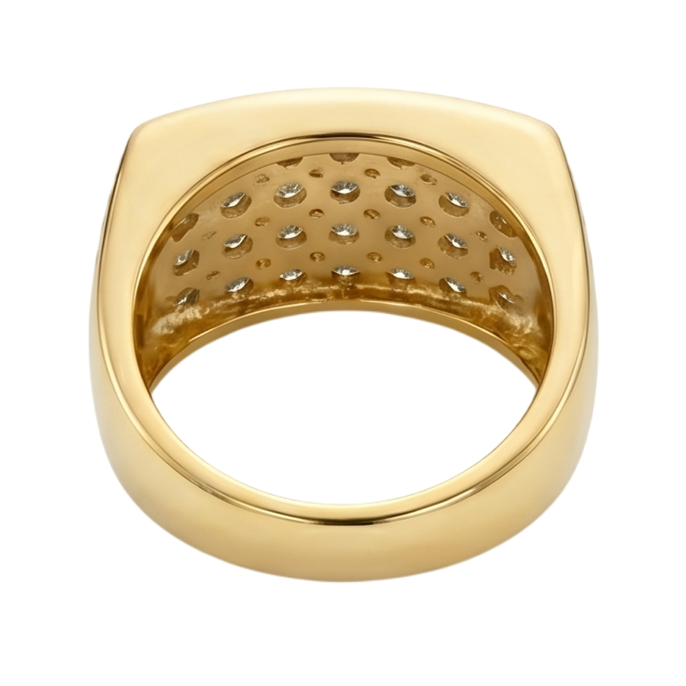 1,40 Karat Rundschliff Natürliche Diamant Wunderschöner Gelbgold Ring