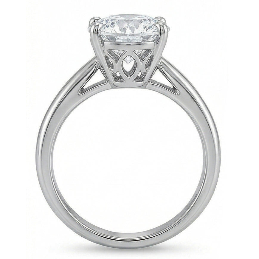 echter round diamant 1.50Karat ring Profilansicht