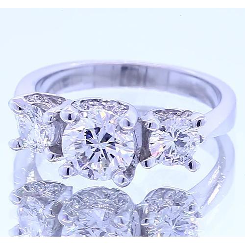 1,50 Karat Drei-Stein-Natürliche Diamant Verlobungsring 4 Krappen Set Schmuck