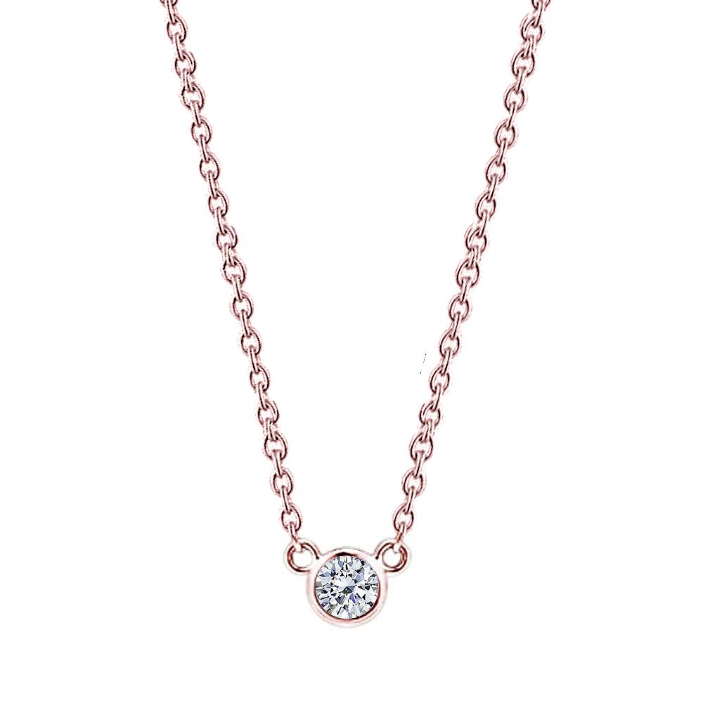 1,50 Karat Echt Diamant 16 Oder 18 Halskette Mit Anhänger Roségold Yard Lünette Set