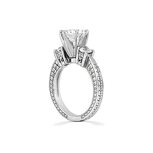 1,50 Karat Natürliche Diamant-Drei-Steine-Gold-Verlobungsring