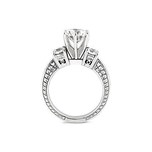 1,50 Karat Natürliche Diamant-Drei-Steine-Gold-Verlobungsring