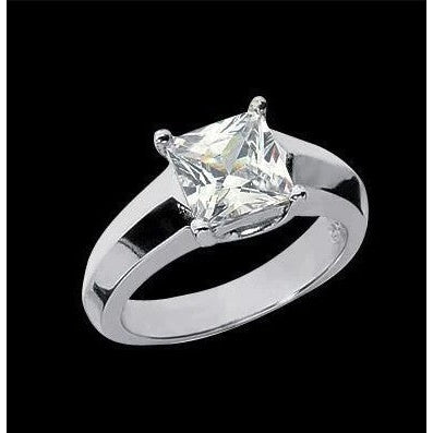 1,50 Karat Prinzessin Echt Diamant-Solitärring 4 Krappen Goldschmuck